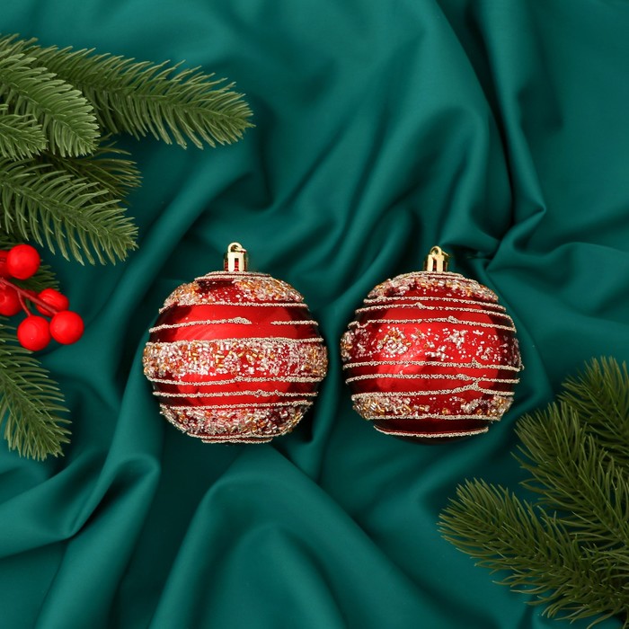 Шар на ель Зимнее волшебство Орбита 9510231 2 шт. красный золотистый