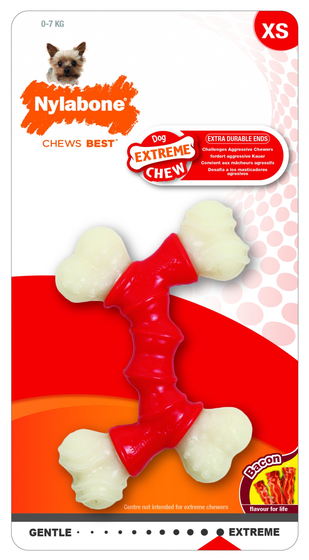 

Развивающая игрушка для собак Nylabone Extreme Chew Double Bone, красный, 4 см