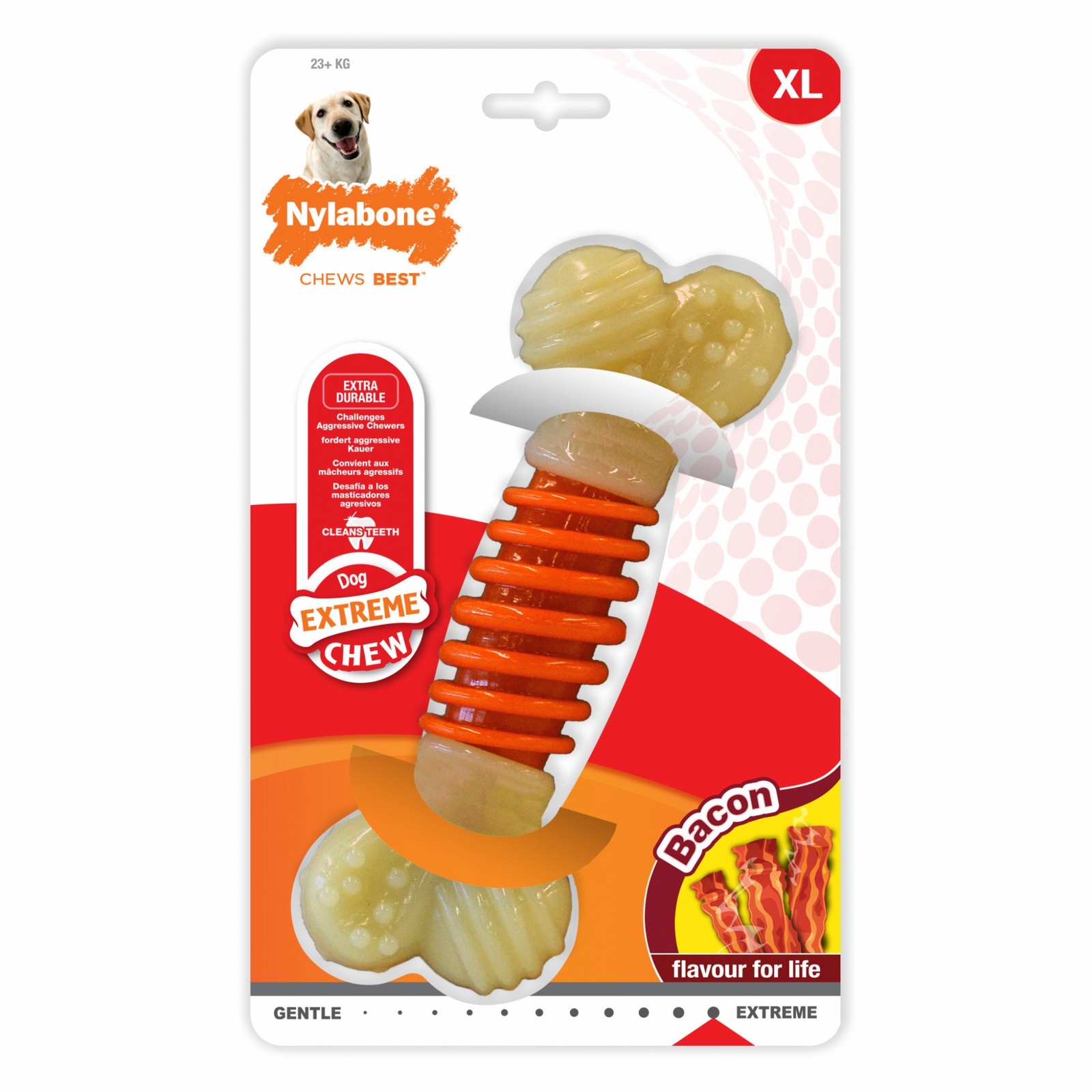 

Развивающая игрушка для собак Nylabone Extreme Chew Pro Action, красный, 6 см