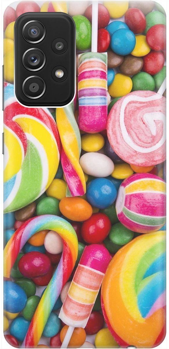 

Силиконовый чехол на Samsung Galaxy A52 с принтом "Сладости", Желтый;розовый, 1977