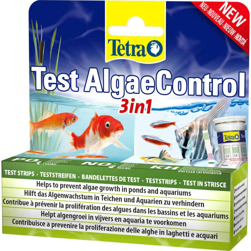 фото Набор полосок-тестов tetra test algaecontrol 3 in1, для пресной воды po4/no3/kh, 25 шт