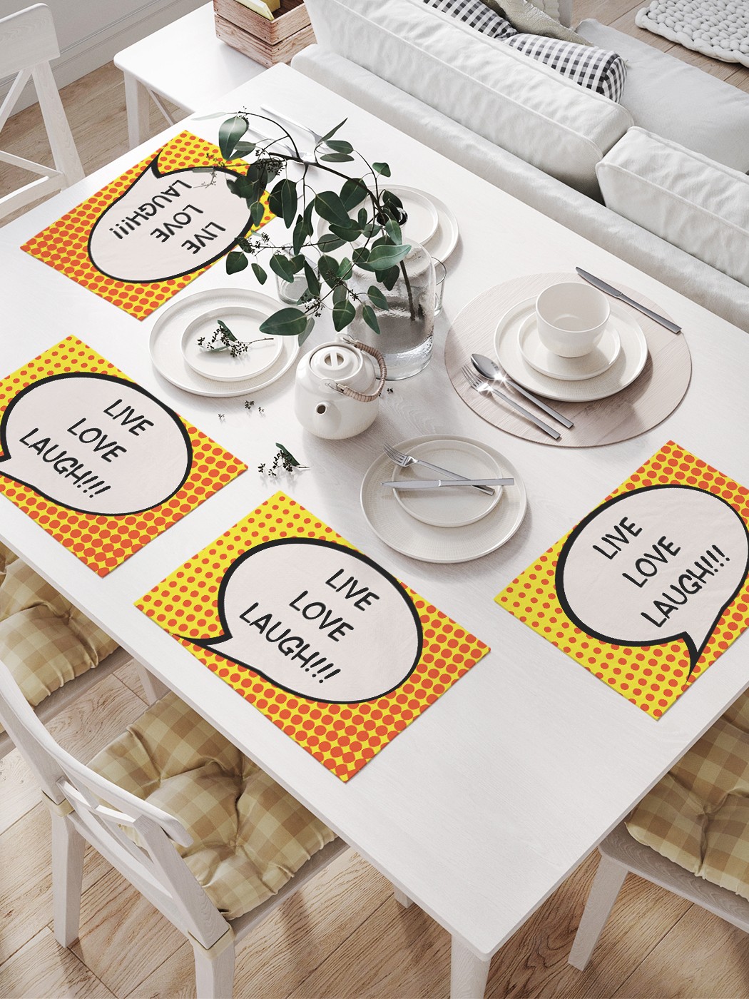 

Комплект салфеток JoyArty "Позитив поп-арт" для сервировки стола (32х46 см, 4 шт.), Позитив поп-арт