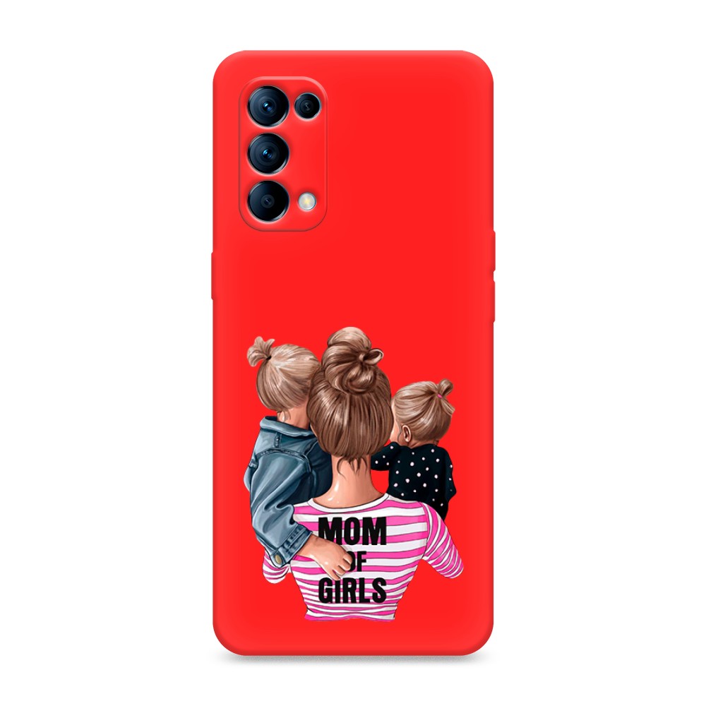 фото Матовый силиконовый чехол "mom of girls" на oppo reno 5 awog