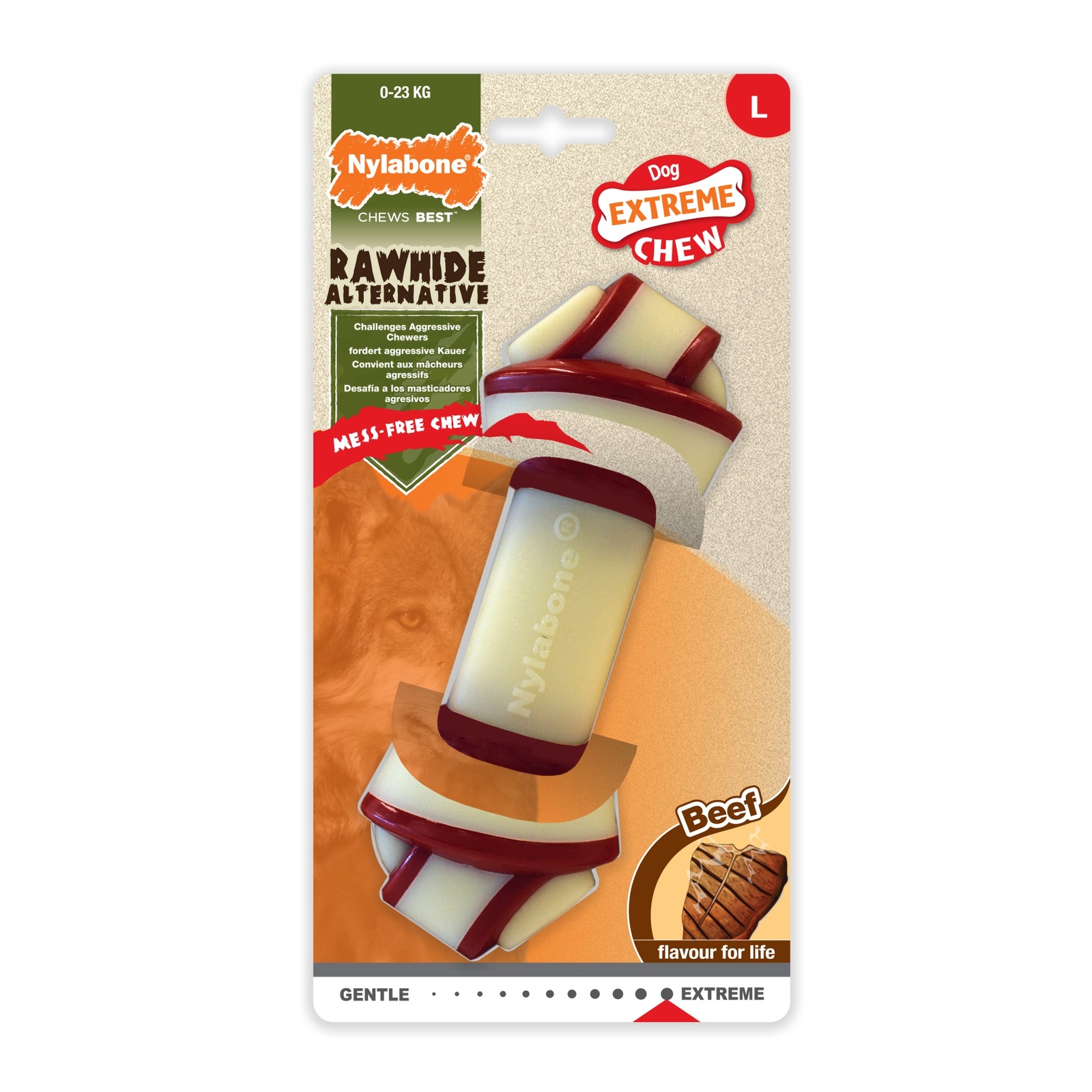 фото Развивающая игрушка для собак nylabone rawhide knot bone beef, разноцветный, 5 см