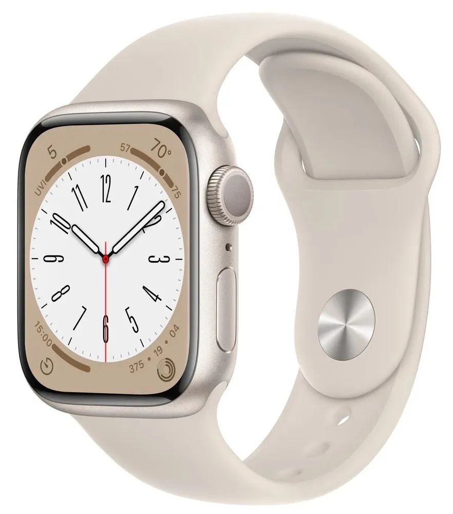 

Смарт-часы Apple Watch Series 8 (41mm) Starlight Aluminium case, sport band S\M
