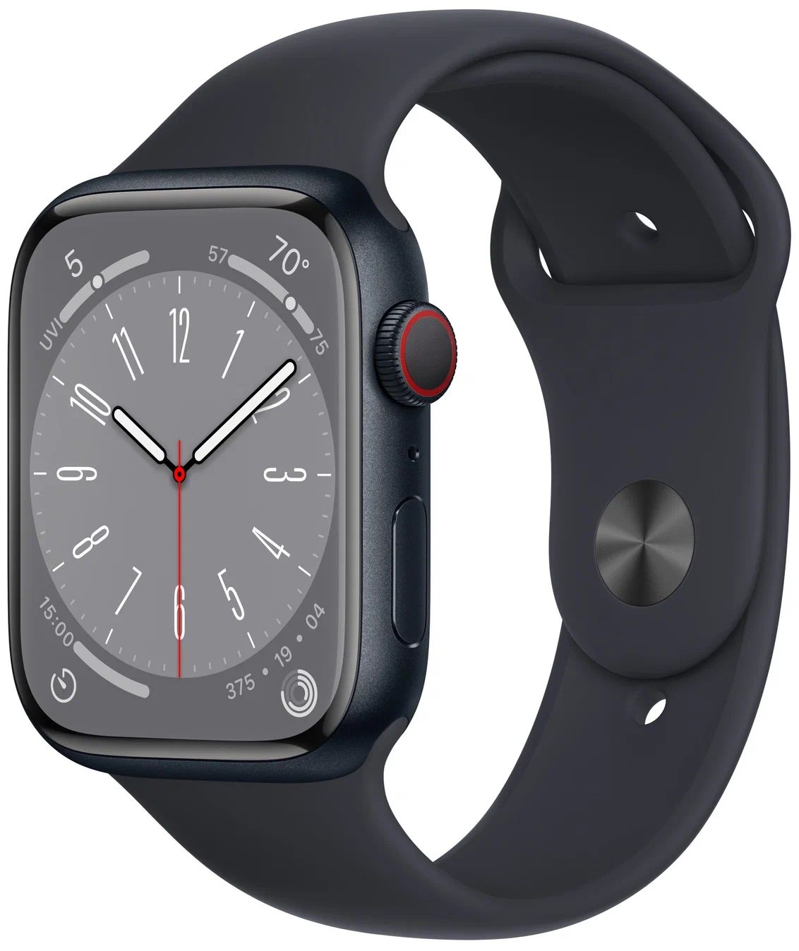 

Смарт-часы Apple Watch Series 8 (45mm) Midnight Aluminium case, Midnight sport band