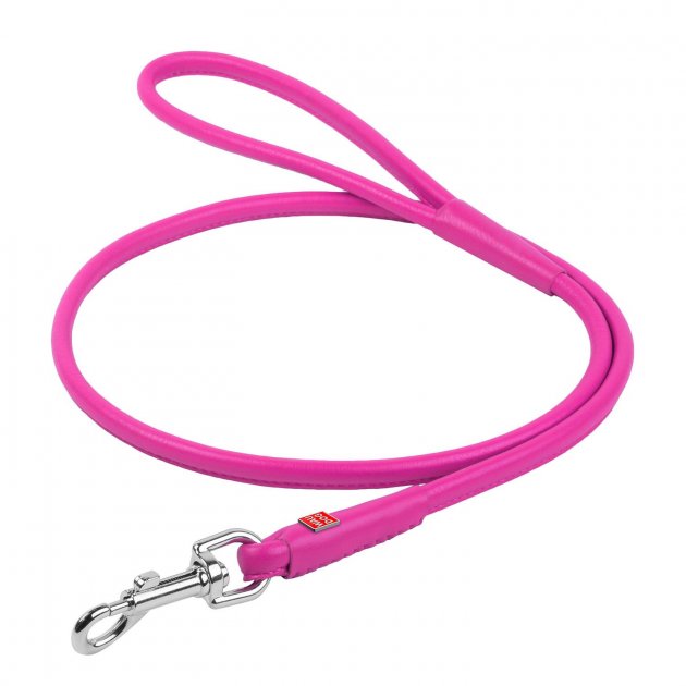 фото Универсальный поводок для собак collar; кожа; розовый; длина 1.22 м