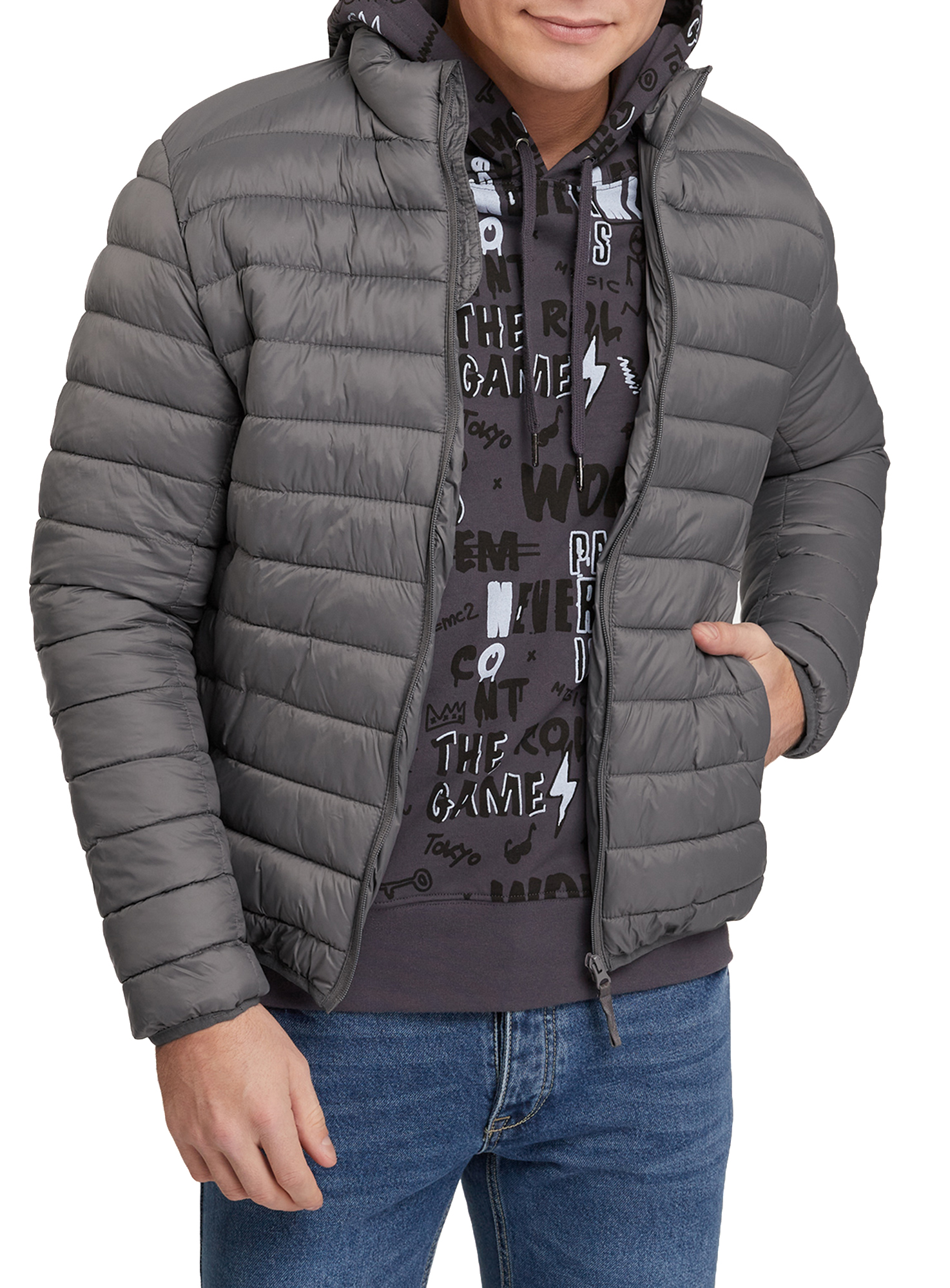 

Куртка мужская oodji 1B121001M серая S, 1B121001M