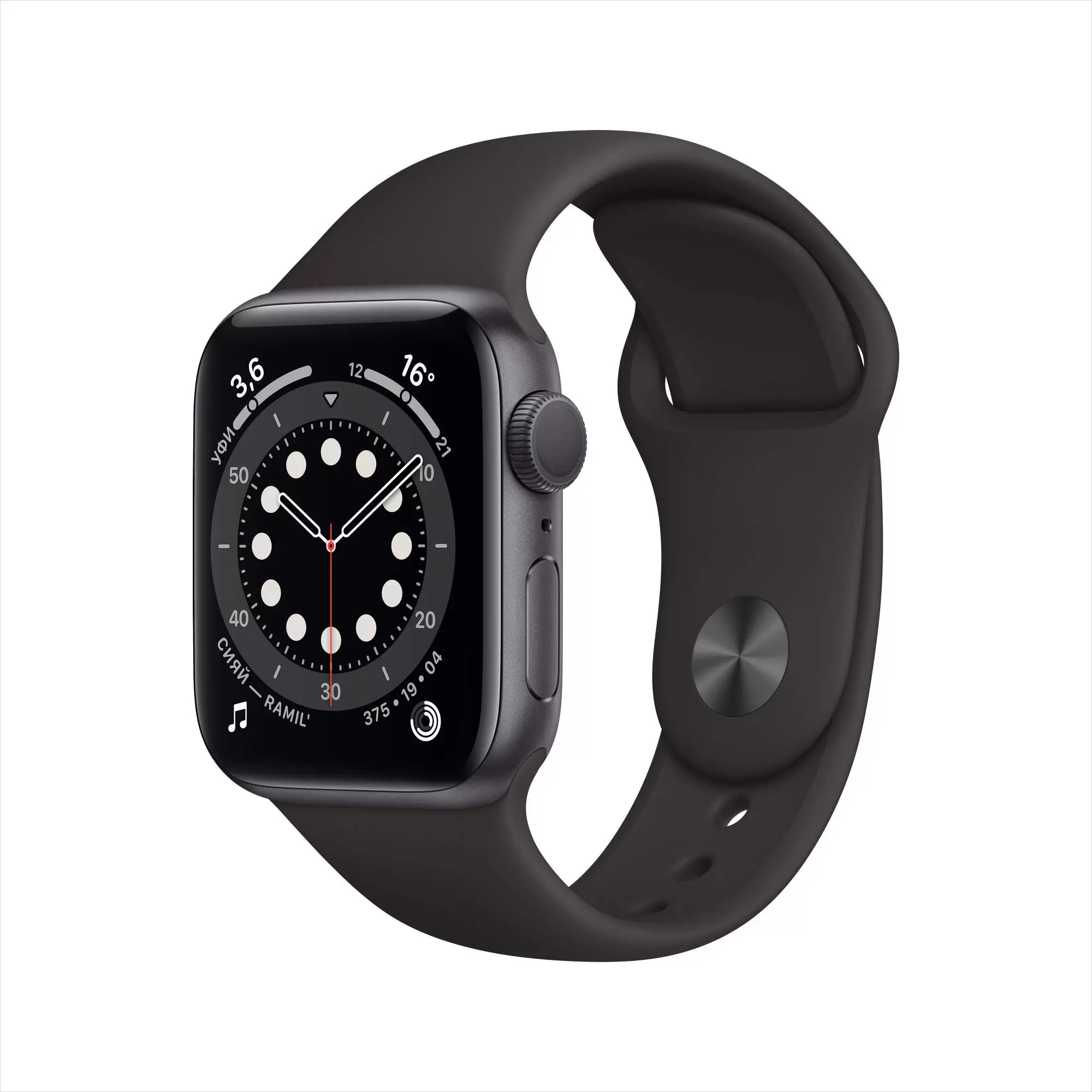 фото Смарт-часы apple watch series 6 (40mm) aluminum case with sport band черный