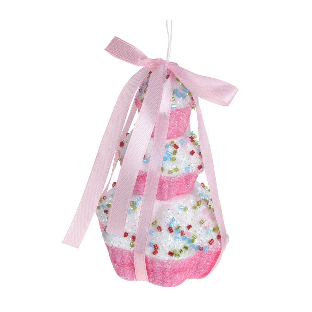 

СНОУ БУМ Подвеска декоративная в виде розового кекса, 7,5x7,5x13 см, Розовый, 374521