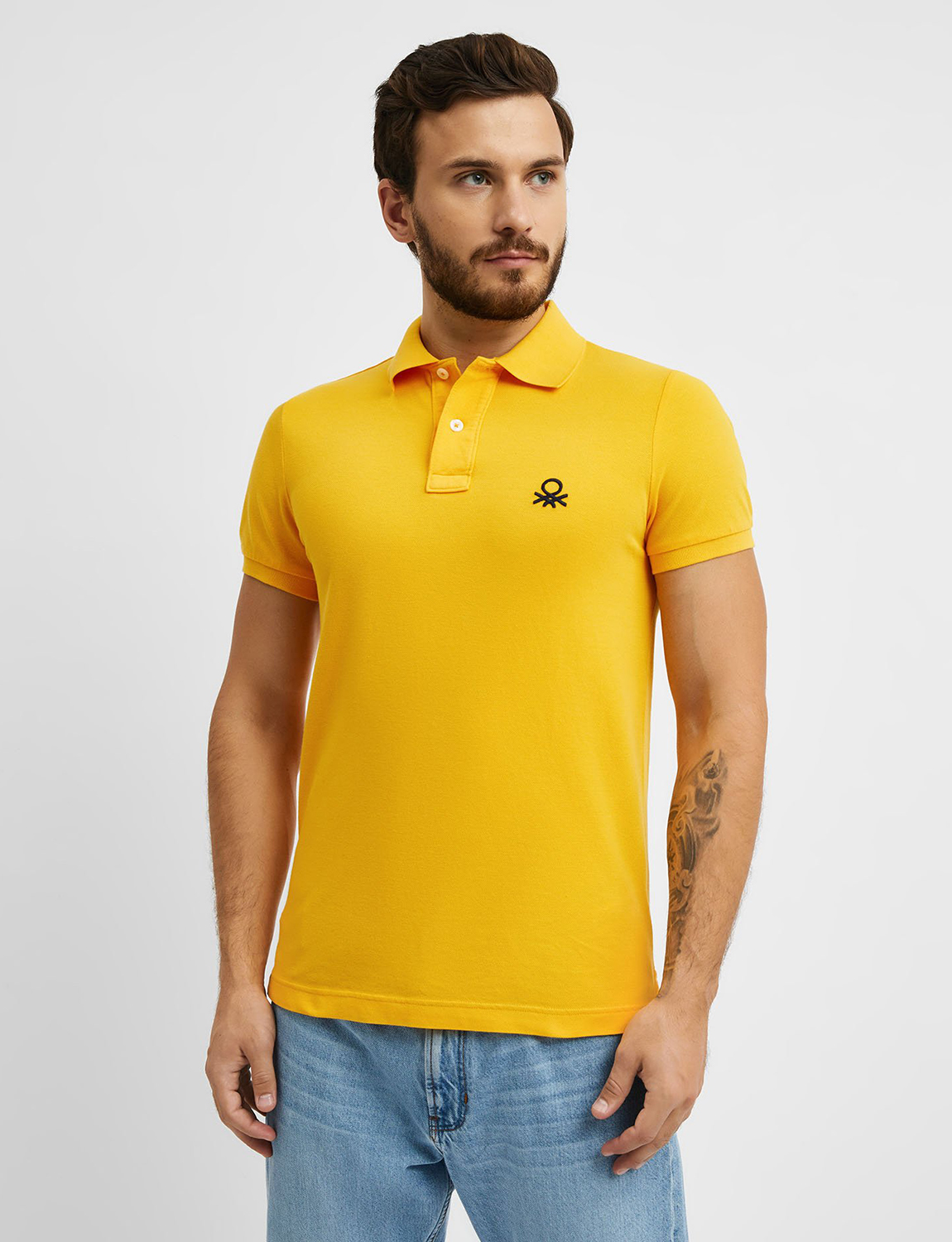 

Футболка-поло мужская United Colors of Benetton 21A_3089J3178 желтая S, 21A_3089J3178