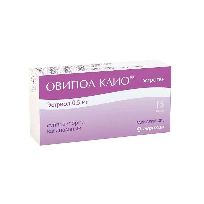 Купить Овипол Клио суппозитории вагинальные 0, 5 мг 15 шт., Акрихин АО
