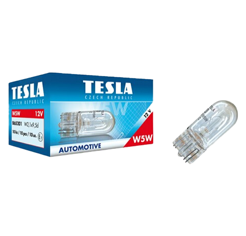 Лампа накаливания автомобильная Tesla цоколь w2, 1x9, 5d 12В 10Вт B65201