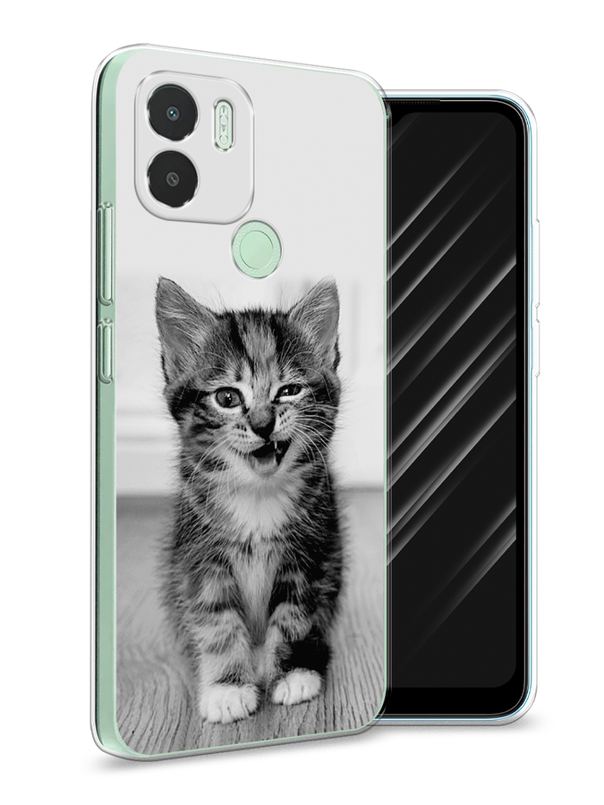 

Чехол Awog на Xiaomi Redmi A1+/A2+ "Подмигивающий котенок", Черный;серый, 318550-1