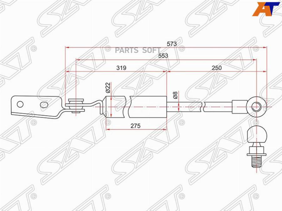 

SAT ST-63269SA000 Амортизатор задней двери SUBARU FORESTER 02-08 RH 1шт