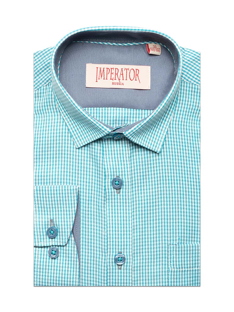 Рубашка детская Imperator Porto 7/002, цвет бирюзовый, размер 128