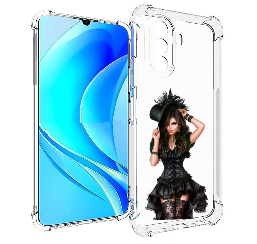 

Чехол MyPads стройная-девушка-в-черном-платье для Huawei Nova Y70 / Nova Y70 Plus, Прозрачный, Tocco