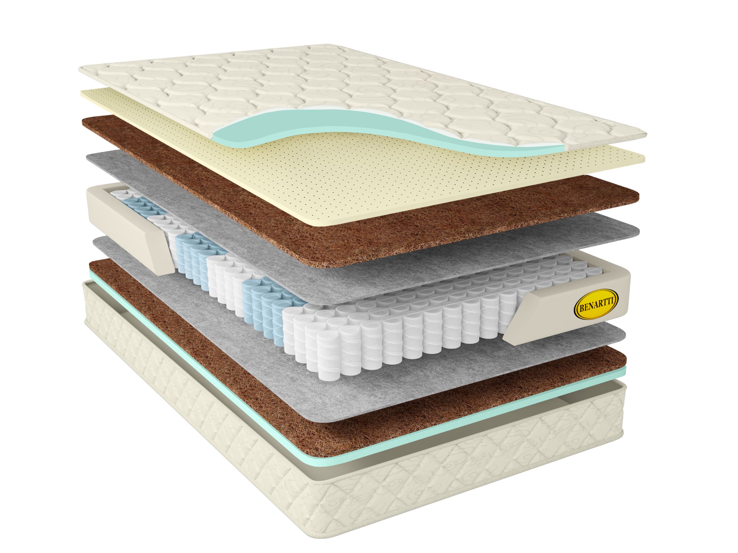 

Матрас Benartti Optimal Dream Duo TFK 155х170, Бежевый;белый;серый;серебристый, Optimal Duo TFK