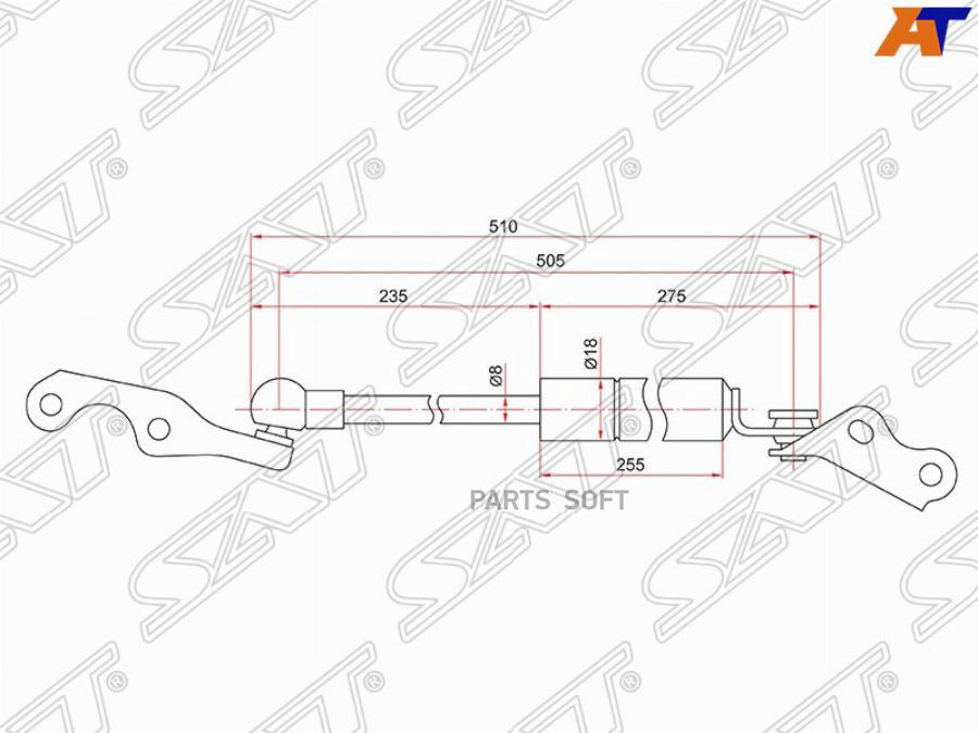 

SAT ST-68950-59025 Амортизатор задней двери TOYOTA VITZ 99-05 RH 1шт