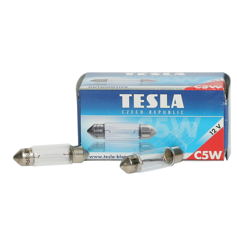 Лампа накаливания автомобильная Tesla цоколь sv8, 5-8 12В 10Вт B85301