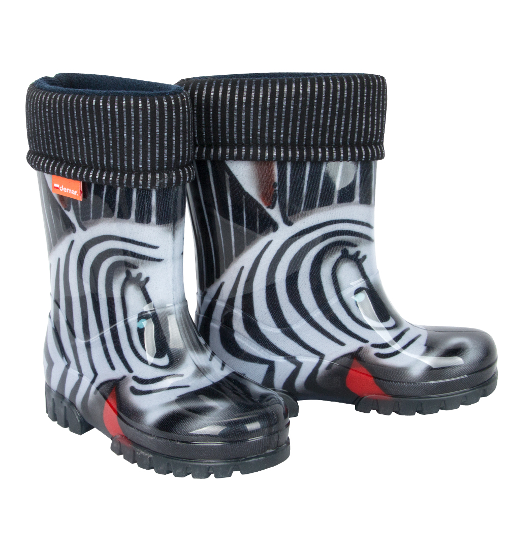 фото Резиновые сапоги для детей demar 0038 s twister lux zebra черный/белый 22