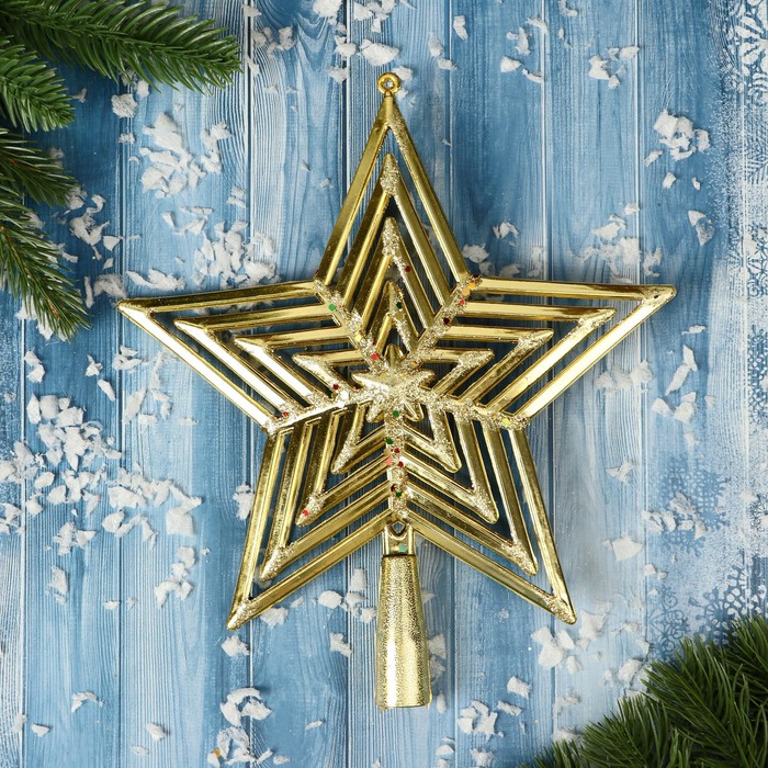 

Елочная верхушка Зимнее волшебство Звезда цикличная блеск 9692951 1 шт. золотистый, Звезда цикличная блеск