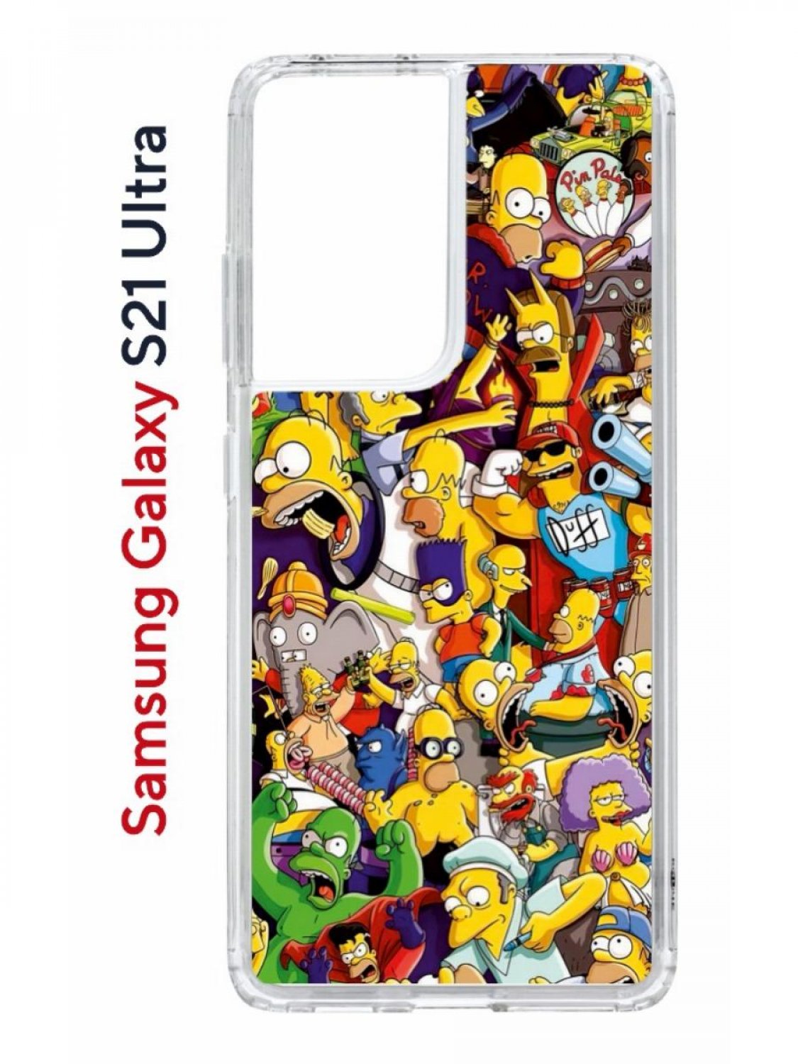 

Чехол на Samsung Galaxy S21 Ultra Kruche Print Симпсоны,противоударный бампер с принтом, Прозрачный;желтый;красный;фиолетовый, Самсунг Галакси с21 Ультра