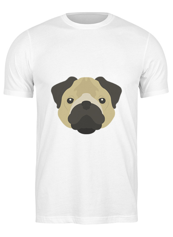 

Футболка мужская Printio Мопс. белая 2XL, Мопс.