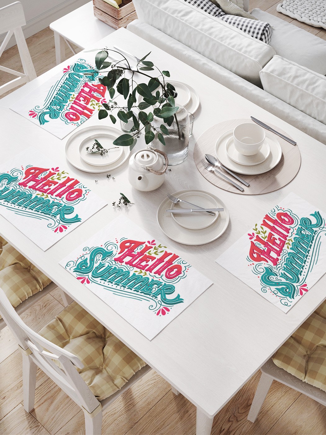 

Комплект салфеток JoyArty "Здравствуй лето" для сервировки стола (32х46 см, 4 шт.), Здравствуй лето