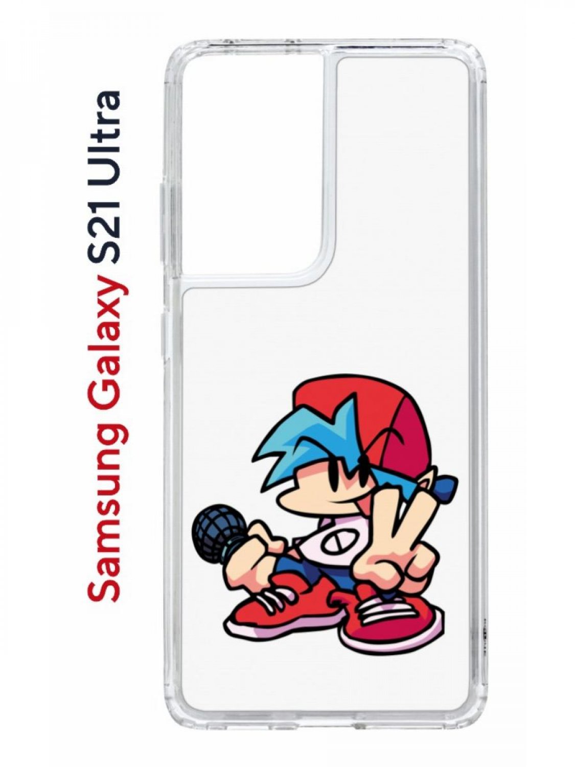 Чехол на Samsung S21 Ultra Kruche Print FNF Boyfrend,противоударный бампер с принтом