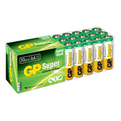 

AA Батарейка GP Super Alkaline 15A LR6, 30 шт.