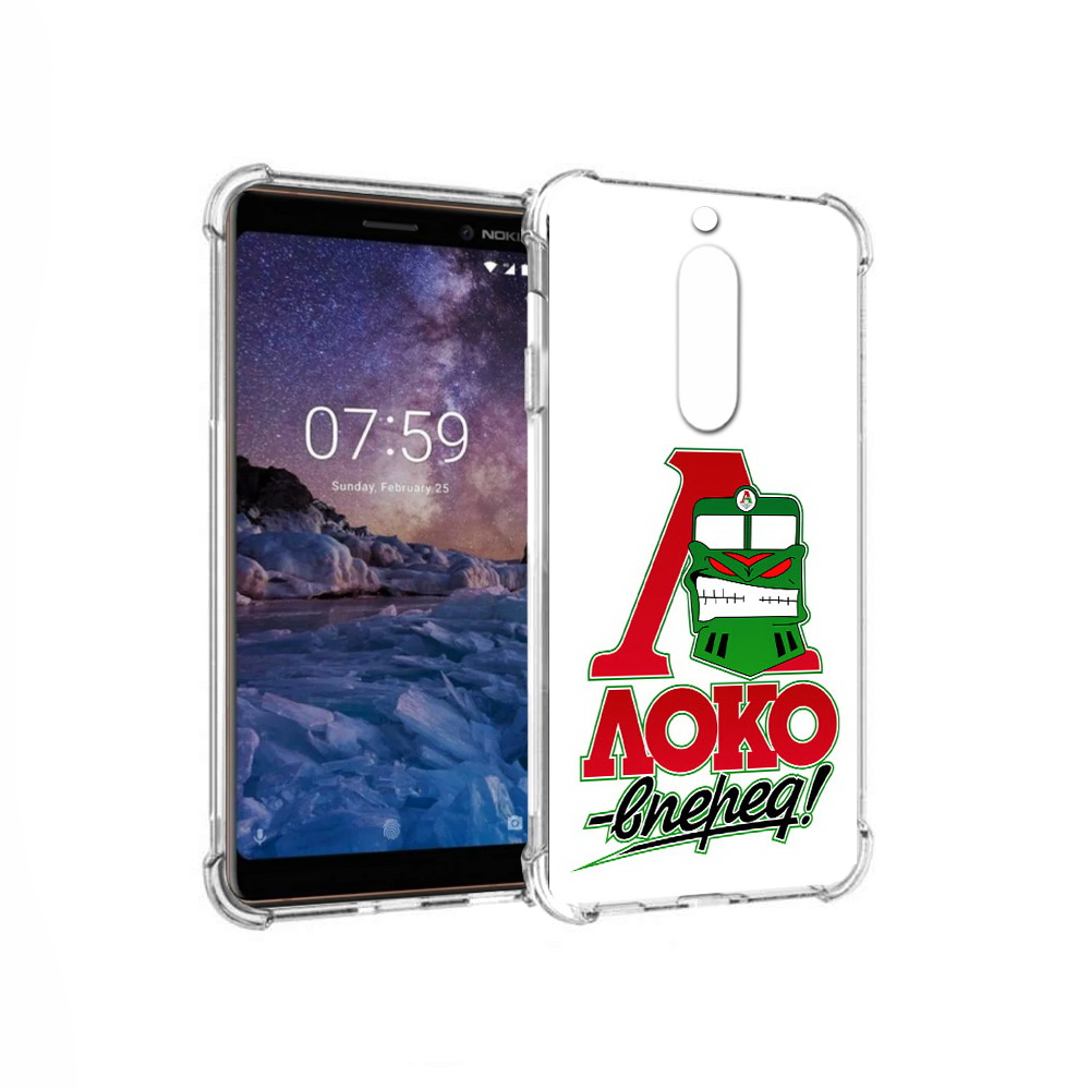 

Чехол MyPads Tocco для Nokia 7 ФК локо вперед (PT95887.123.181), Прозрачный, Tocco