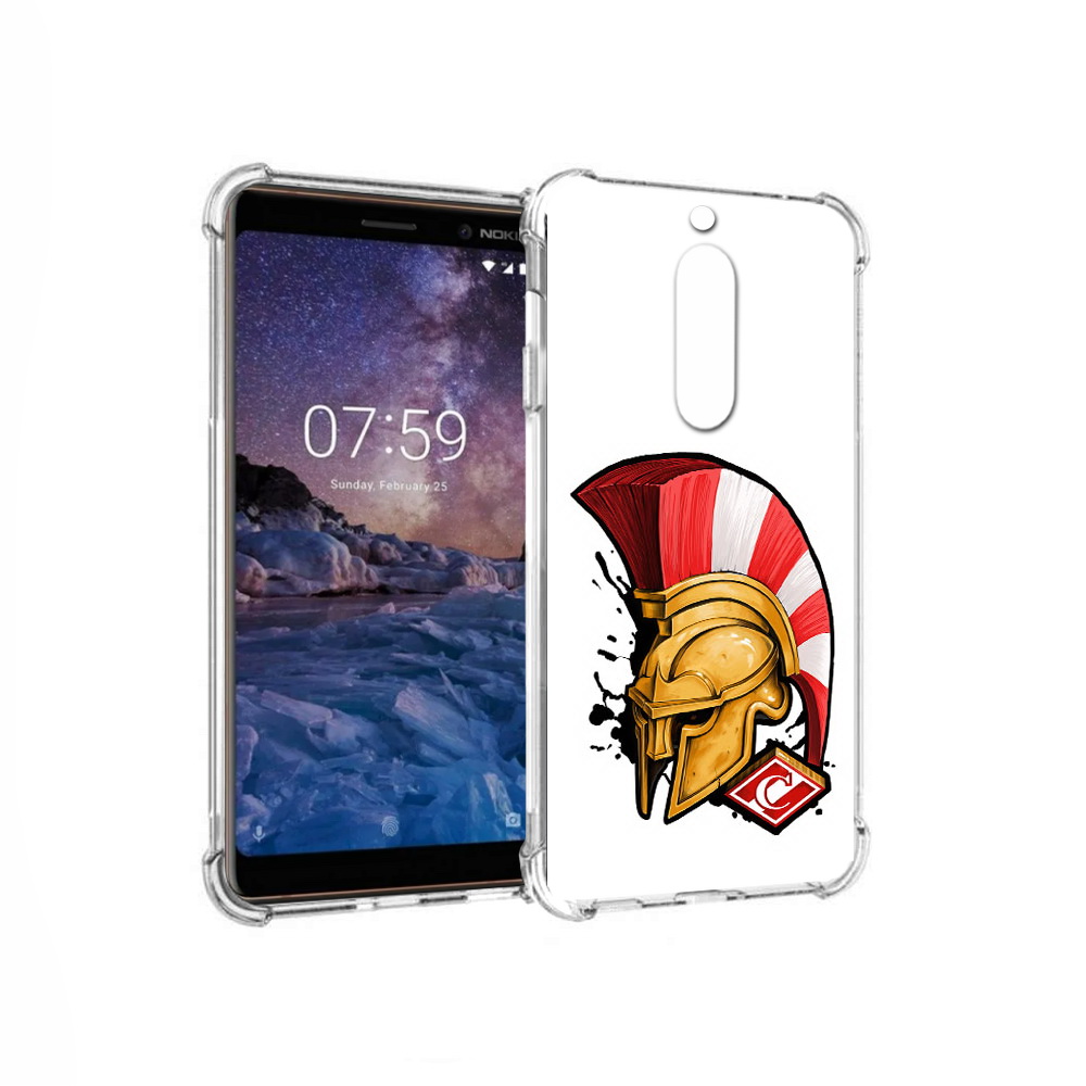 

Чехол MyPads Tocco для Nokia 7 ФК спартак шлем (PT95887.123.185), Прозрачный, Tocco