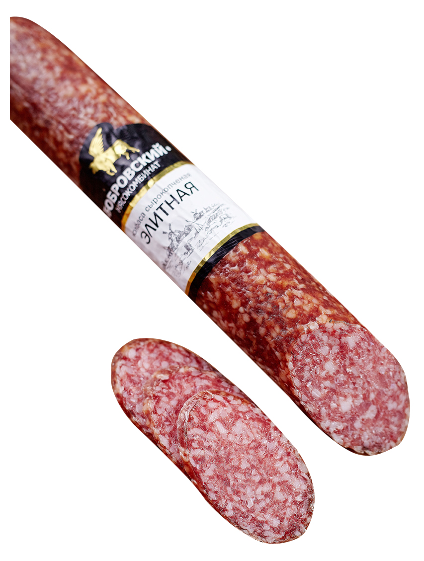 

Колбаса Бобровский мясокомбинат Элитная сырокопченая
