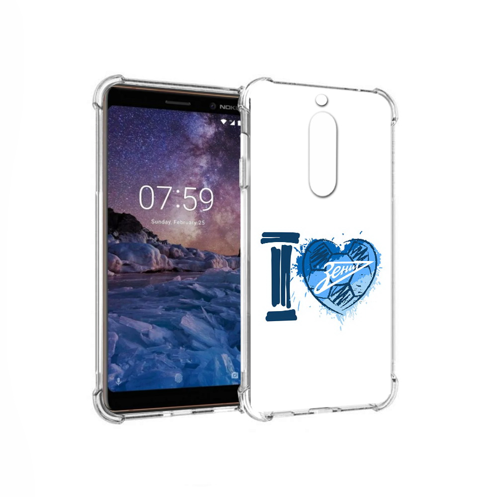 

Чехол MyPads Tocco для Nokia 7 ФК я люблю зенит (PT95887.123.186), Прозрачный, Tocco