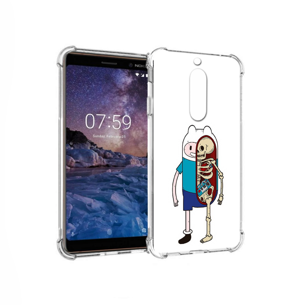 

Чехол MyPads Tocco для Nokia 7 Финн скелет (PT95887.123.187), Прозрачный, Tocco