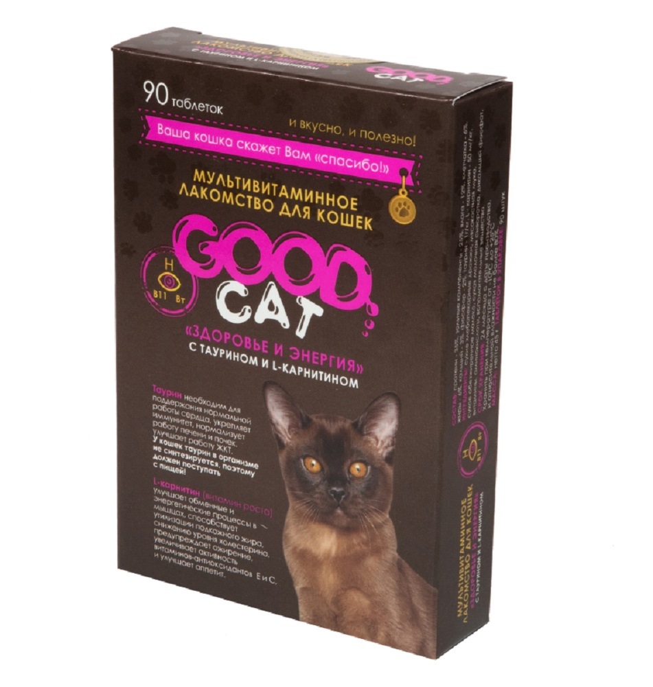фото Витаминно-минеральный комплекс для кошек good cat здоровье и энергия, 90 таб