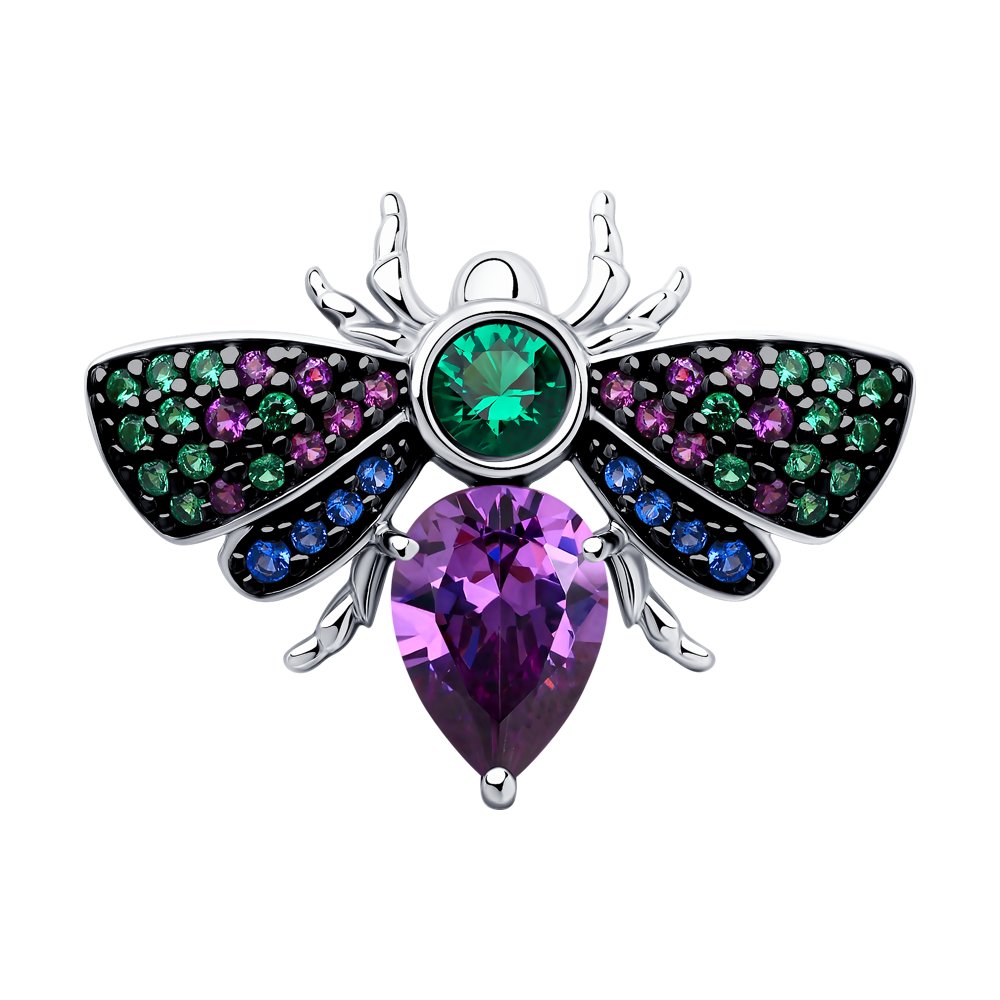 

Брошь из серебра с фианитами Diamant 94-140-00354-1, 94-140-00354-1