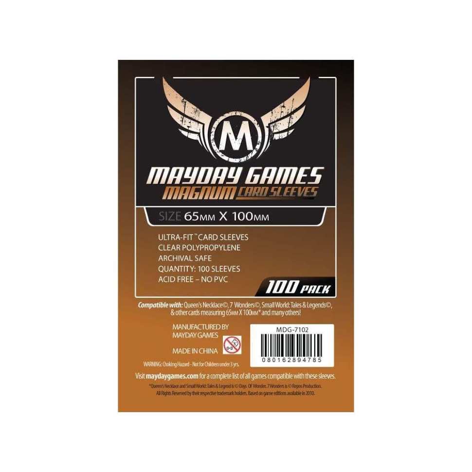 Протекторы для настольных игр Mayday Premium Magnum 7 Wonders (65x100) - 80 штук