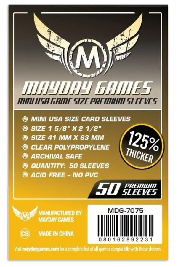 фото Протекторы для настольных игр mayday premium mini usa (41x63) - 50 штук mayday games