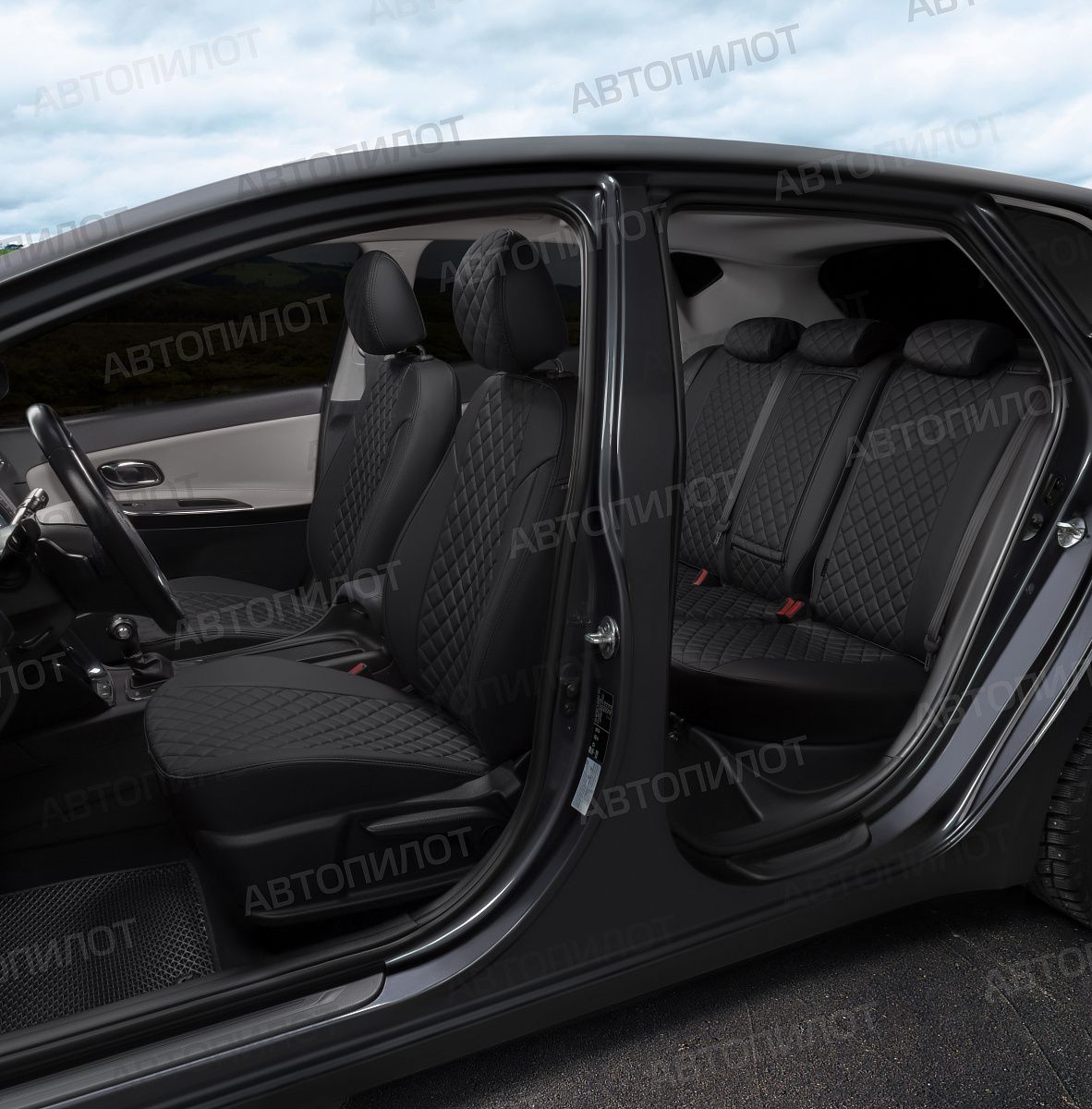 

Авточехлы Hyundai Solaris 1 sd / Kia Rio 3 sd AUTOPILOT ma-skh5-tsa-chch-r, Черный