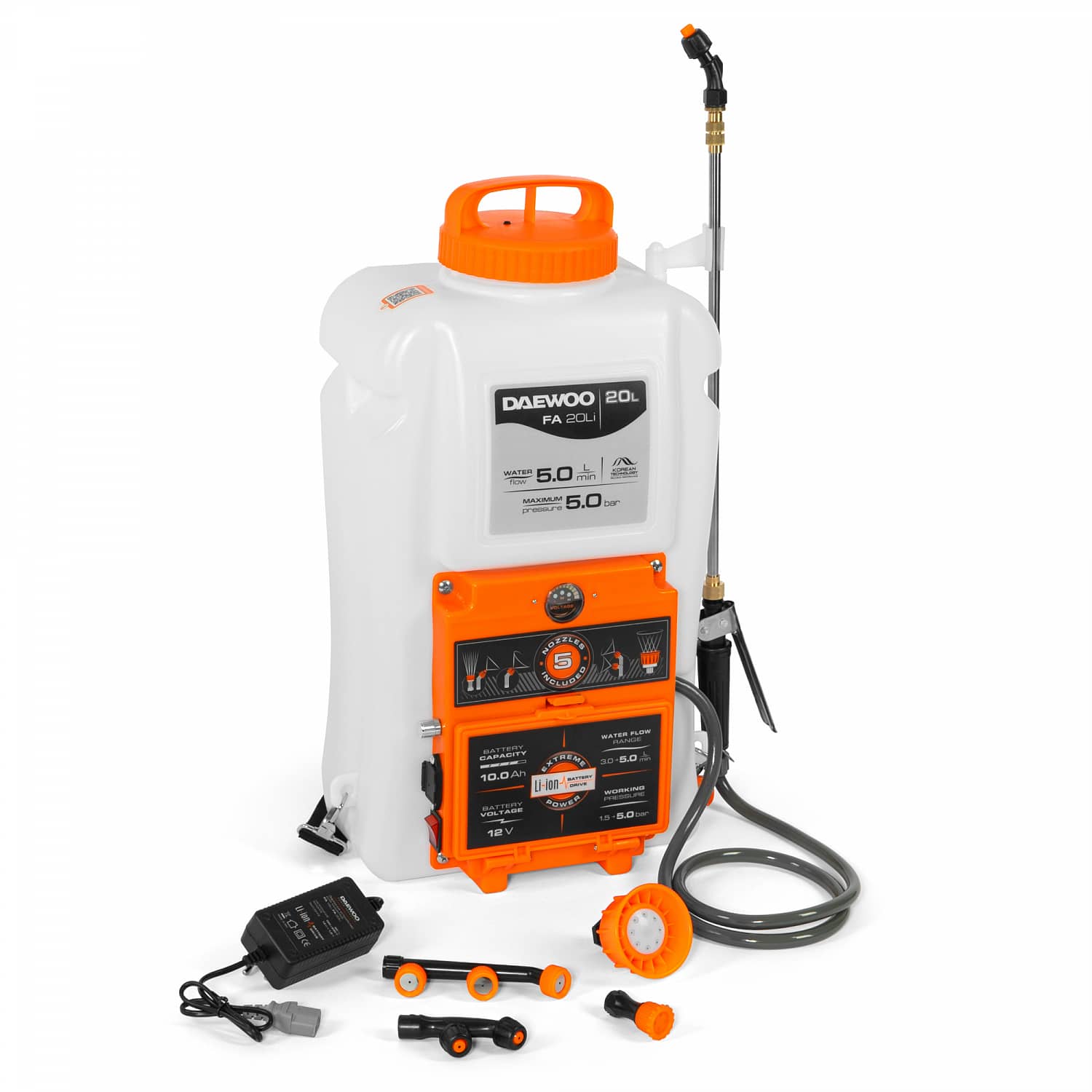 Аккумуляторный опрыскиватель DAEWOO FA 20Li 12В, 10Ач, 20л