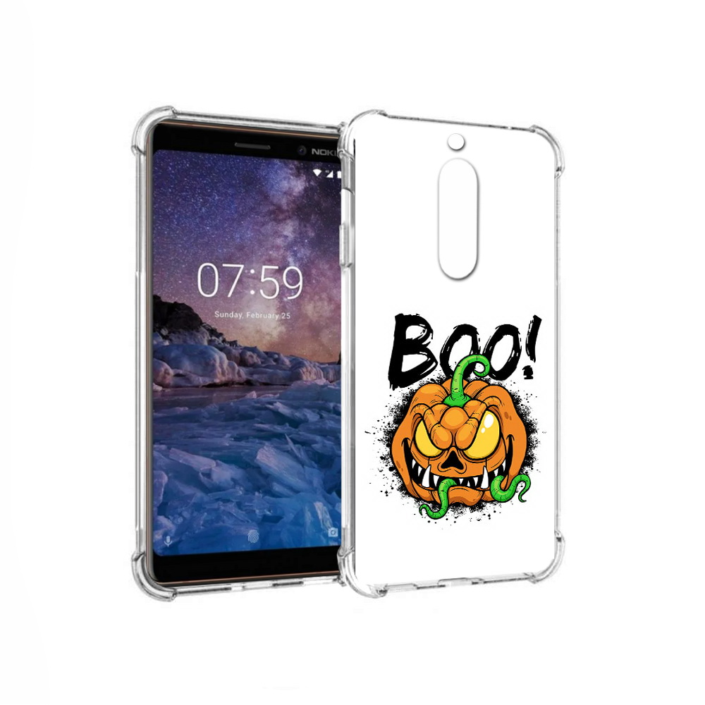 

Чехол MyPads Tocco для Nokia 7 Хэллоуин бу (PT95887.123.193), Прозрачный, Tocco