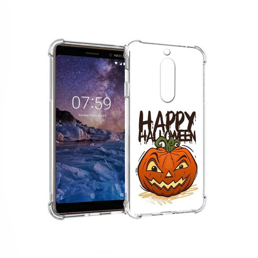 

Чехол MyPads Tocco для Nokia 7 Хэллоуин счастливый (PT95887.123.195), Прозрачный, Tocco