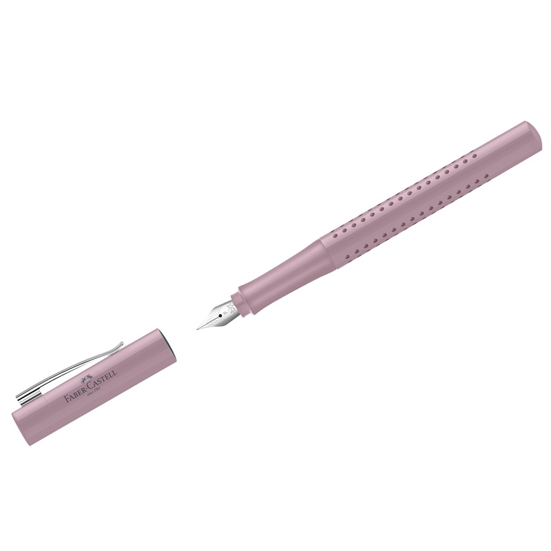 Перьевая ручка Faber-Castell Grip 2010 синяя F 06мм трехгранная дымчато-розовый корпус