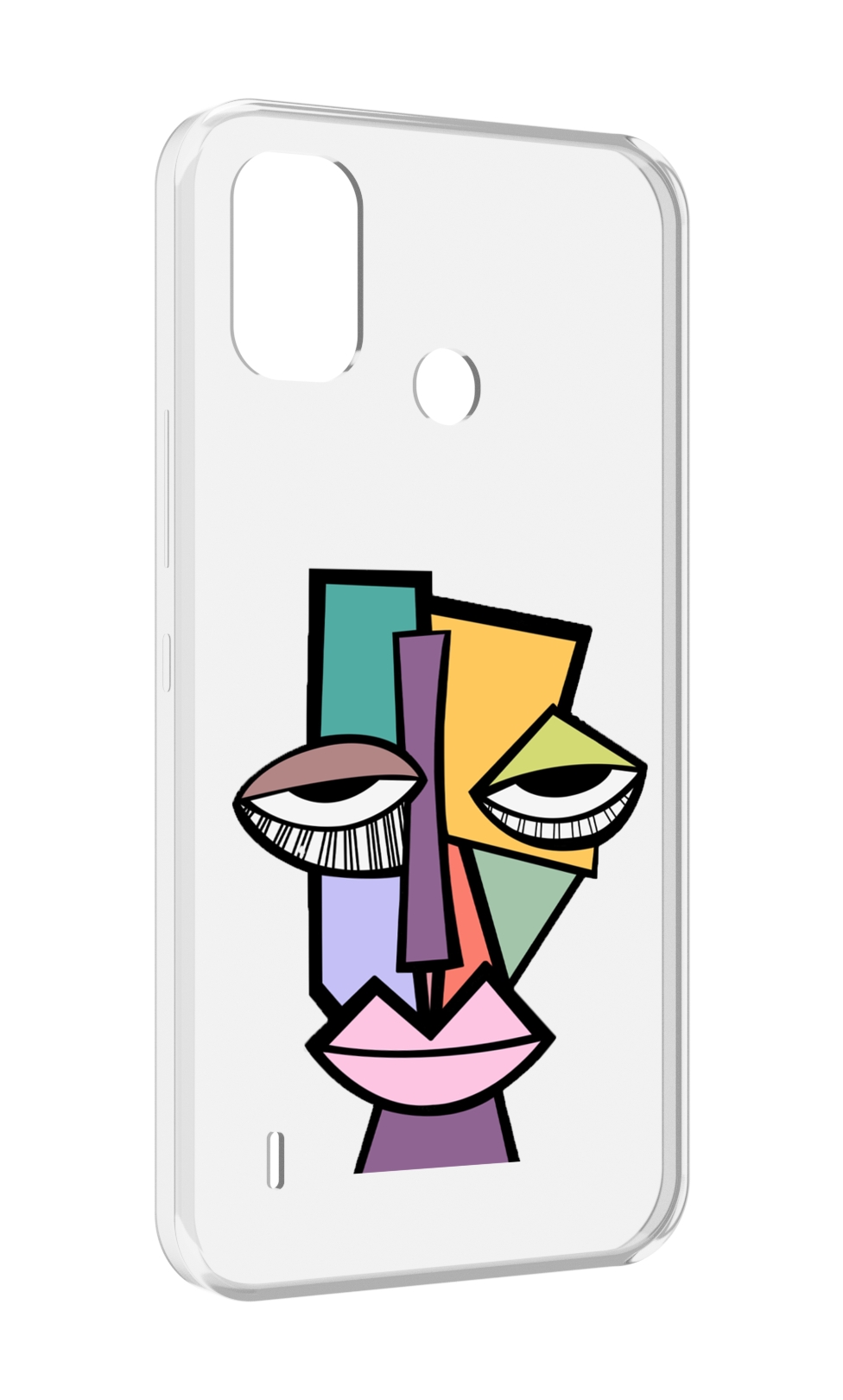 

Чехол MyPads лицо из квадратиков с глазами женский для Itel A48, Прозрачный, Tocco