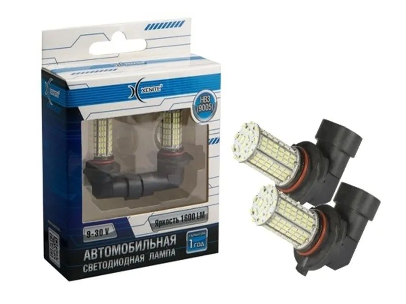 

Диод Xenite HB3(9005)-144smd 9-30V (Яркость 1600Lm) уп.2шт, HB3(9005)-144smd