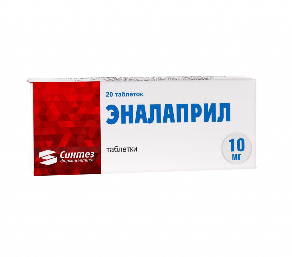 

Эналаприл таблетки 10 мг 20 шт.