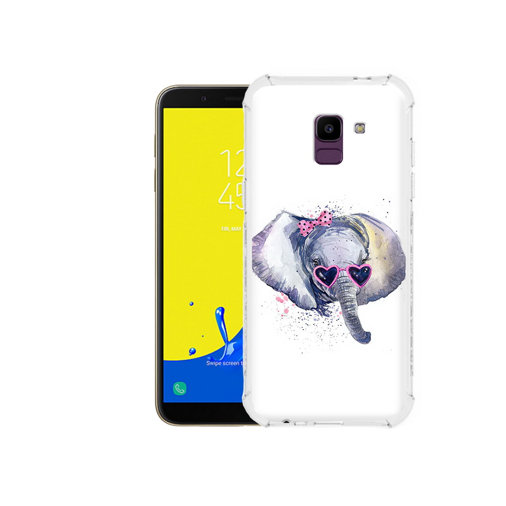 

Чехол MyPads Tocco для Samsung Galaxy J6 (2018) слоник в очках, Прозрачный, Tocco
