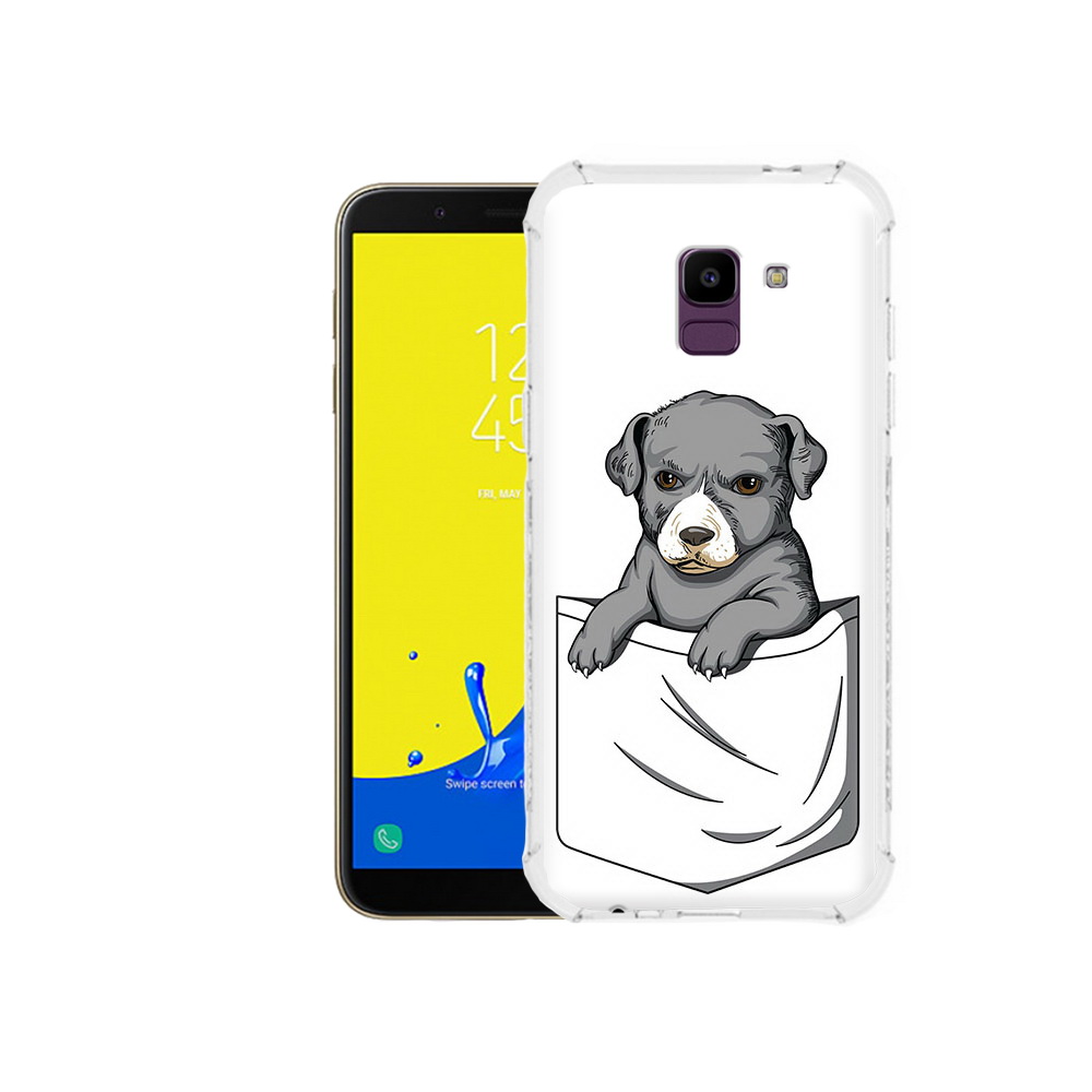 

Чехол MyPads Tocco для Samsung Galaxy J6 (2018) собачка в кармане, Прозрачный, Tocco